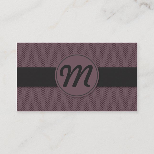 Monogram w/Struktur (lila) Visitkort (Framsida)