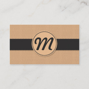 Monogram w/Struktur (orange) Visitkort