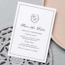 Monogram Wandan Elegant bröllop Spara Datumet