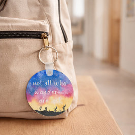 Monogram Wanderlust Watercolor Nature  Nyckelring