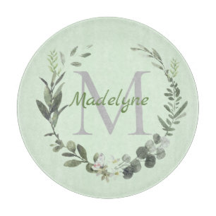 Monogram Watercolor Botanique Wandeine Namn