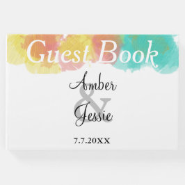 Monogram Watercolor Bröllop Gästböcker