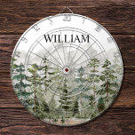 Monogram Watercolor Grönt Gräs Forest på berget Darttavla<br><div class="desc">Lägg till naturen till din sport stil med vår Monogram Watercolor Grönt Gräs Forest på bergsdart Board! Anpassa den och njut av en rustik charm till ditt spel!</div>