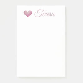 MONOGRAM WATERCOLOR HEART Notes Post-it Block