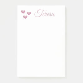 MONOGRAM WATERCOLOR HEARTS Post it Notes Post-it Block