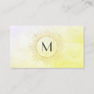 Monogram Watercolor Illuminated Inslag Visitkort