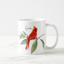 Monogram Watercolor Red kardinal Bird