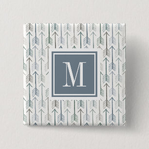 Monogram   Watercolor Wanderlyste Arrow Mönster Knapp