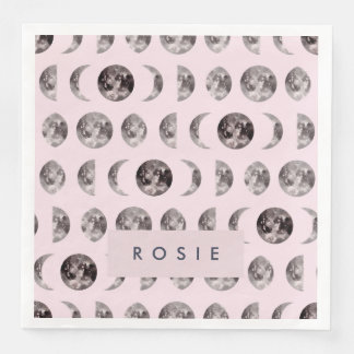 Monogram Whimsical Dreamy Måne Phases Gifts Pappersservett