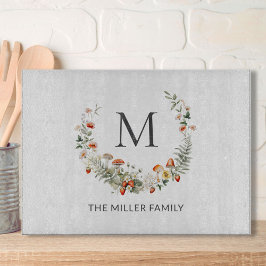 Monogram Whimsical Watercolor Blommig Botanisk 