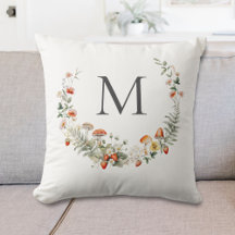 Monogram Whimsical Watercolor Blommor Botanisk 