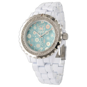 Monogram Whimsiska blommor Armbandsur