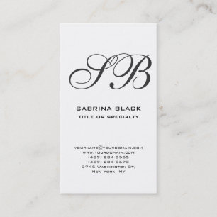 Monogram White Black Consultant Affärskort Visitkort