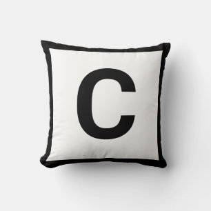 MONOGRAM WHITE BLACK DUBLESIED Cushion Pillow Kudde