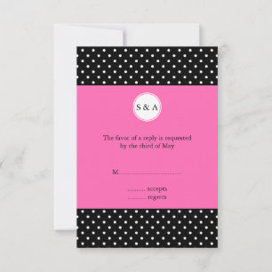 Monogram White Black, Shock rosa Polka Dot OSA Kort