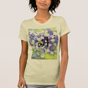 Monogram White Cherry Blommars Watercolor T Shirt
