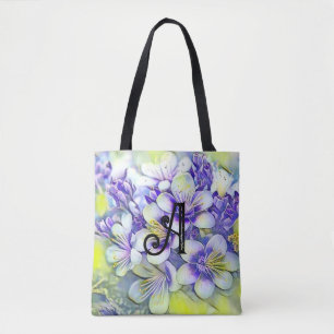 Monogram White Cherry Blommars Watercolor Tygkasse