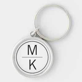 Monogram White GL Splitter Rund Silverfärgad Nyckelring