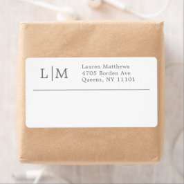 Monogram White Grått Business Shipping Fraktsedel
