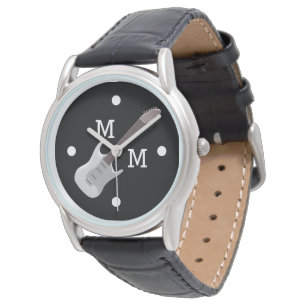 Monogram White Guitar Design Armbandsur