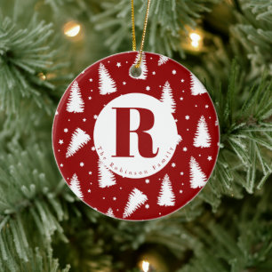 Monogram White Julgranar Julgransprydnad Keramik