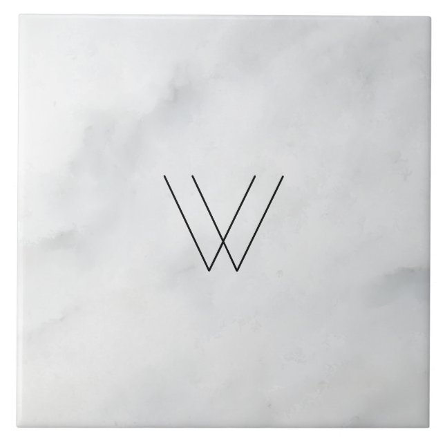 Monogram White Marble Kakelplatta (Framsidan)