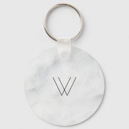 Monogram White Marble Nyckelring