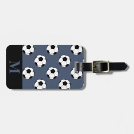 Monogram White Soccer Football Bollar, Blue Jeans Bagagebricka