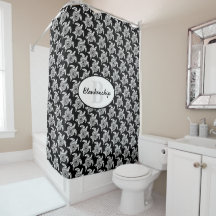 Monogram White Tribal Turtle Mönster over Black