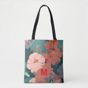 Monogram WildblommBlommigt Bridesmaid Bröllop Tygkasse
