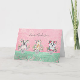 Monogram Wildlife Girls Boho Jungle Animals Söt Inbjudan