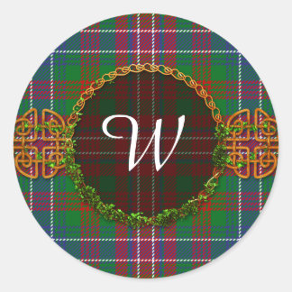 Monogram Wilson Tartan Runt Klistermärke