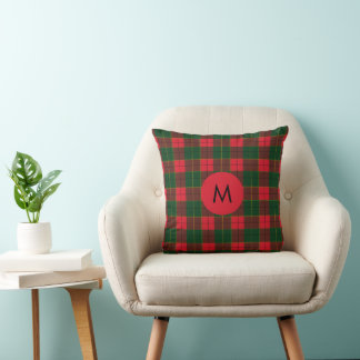 Monogram Winter Holiday Tartan pattern Scottish Kudde