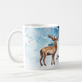 Monogram Winter Stag-Fridluftsmänniska Kaffemugg