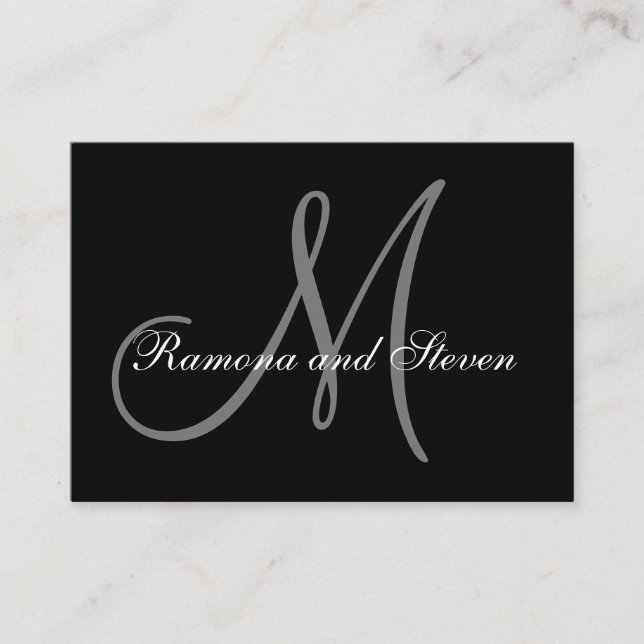 Monogram Wishing-kort för bröllopsinbjudningar Tilläggskort (Framsida)