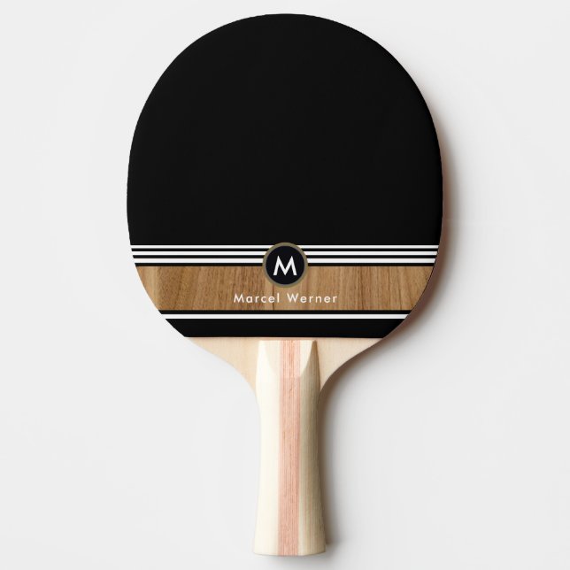Monogram Wood Stripe Black Pingisracket (Framsidan)