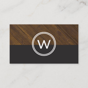 Monogram Wood Two Tone-Affärskort Visitkort