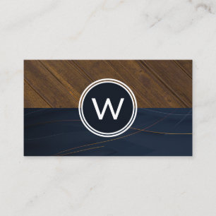 Monogram Wood Two Tone-Affärskort Visitkort