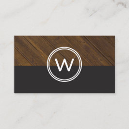 Monogram Wood Two Tone Visitkort