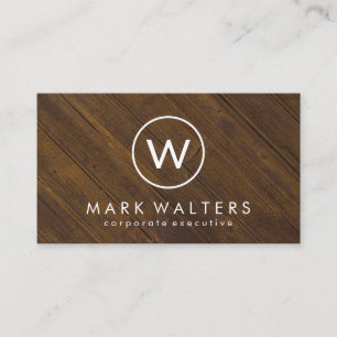Monogram Wood Visitkort