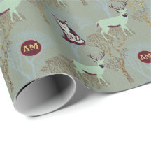 Monogram Woodland Animals Guld Träd Buffalo Play