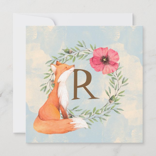 MONOGRAM Woodland Fox Inbjudningar (Framsida)