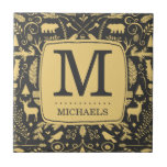 Monogram Woodland Helgdag Tile Kakelplatta<br><div class="desc">Monogram Woodland Helgdag Tile</div>