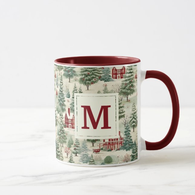 Monogram Woodland Rustic Land-julklapp Mugg (Höger)
