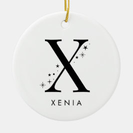 Monogram X Celestial Namn Julgransprydnad Keramik