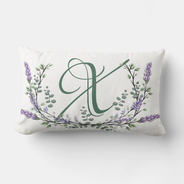 Monogram X Lavender Eucalyptus Lumbarkudde (Framsida)