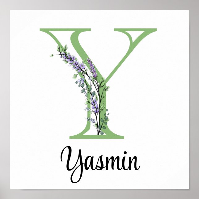 Monogram Y Lavendel Eucalyptus barnrum Poster (Framsidan)