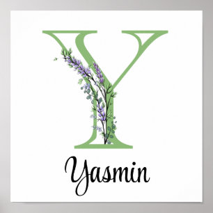 Monogram Y Lavendel Eukalyptus barnrum Poster