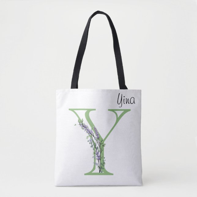Monogram Y Lavendel Eukalyptus Tygkasse (Framsida)