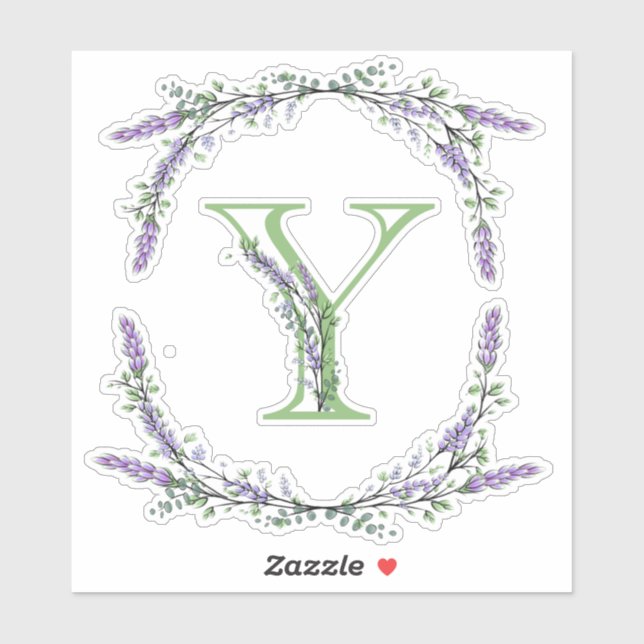 Monogram Y Lavender Eucalyptus Klistermärken (Ark)